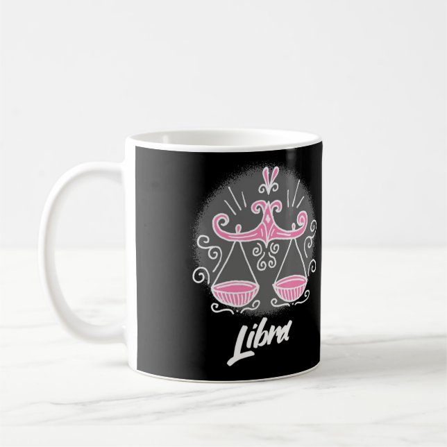 Caneca De Café Símbolo de Libra Zodíaca Coffee Mug (Esquerda)