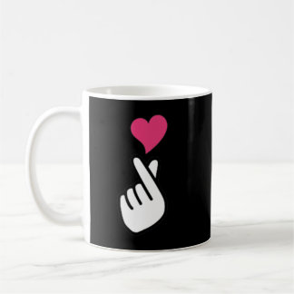 Caneca De Café Símbolo de Mão Coreana Dedo KPOP Amor Sarangha