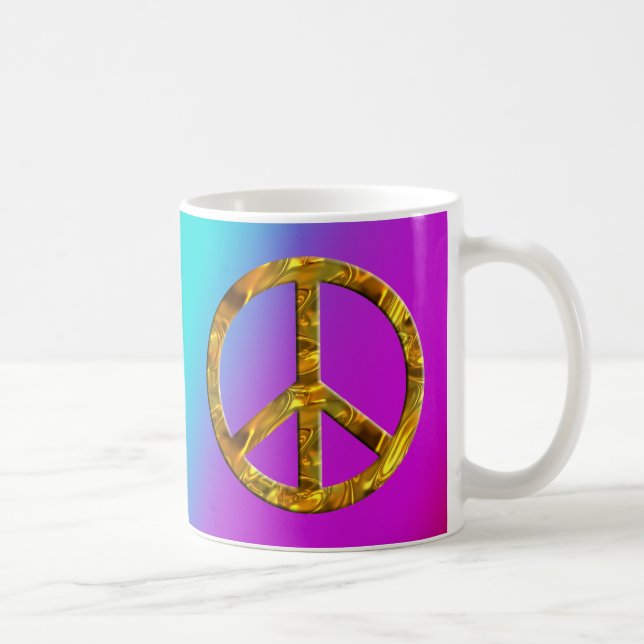 Caneca De Café Símbolo de PAZ - DOURADO e PRATA (Direita)