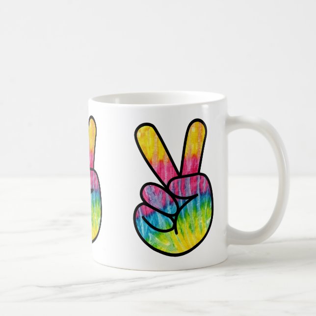 Caneca De Café Símbolo de Paz Hippy dos anos 60 Psicodélico (Direita)