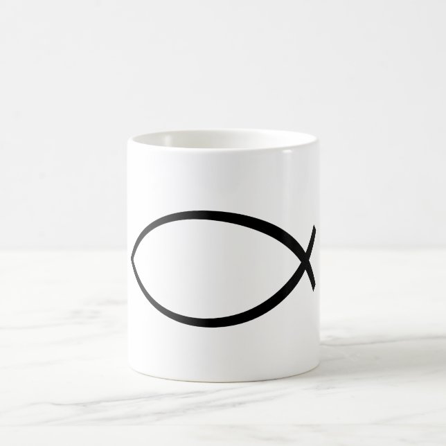 Caneca De Café Símbolo de Peixe Cristão (Ichthys) (Centro)