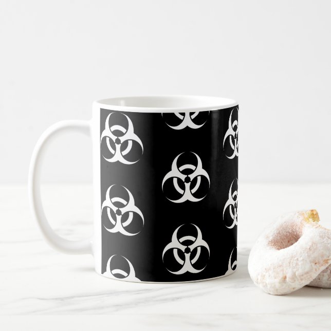 Caneca De Café Símbolo de perigo biológico (Com Donut)