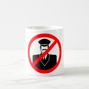 Caneca De Café Símbolo de Proibido Motorista Engraçado Aviso