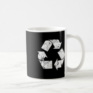 Caneca De Café Símbolo de Reciclar Branco do Dia da Terra Vintage