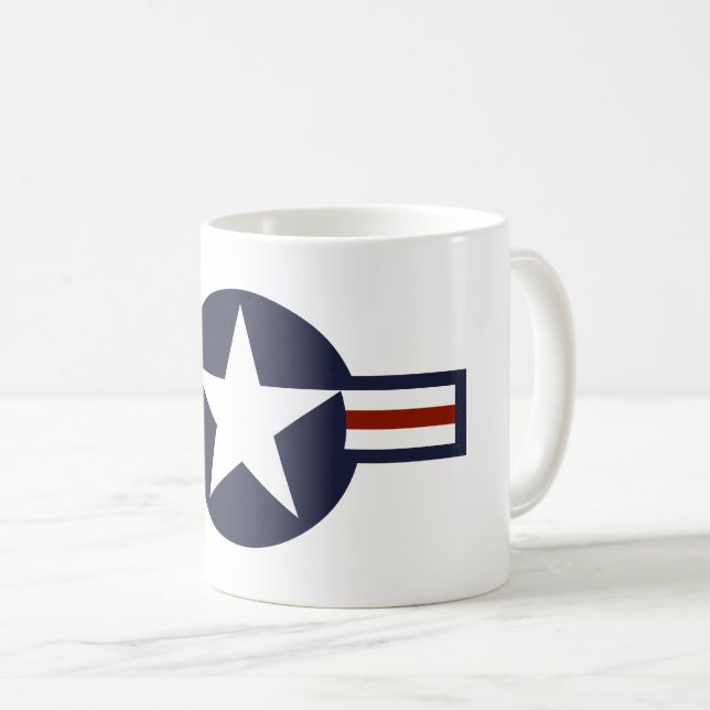 Caneca De Café símbolo de roundel de bandeira dos estados unidos  (Frente Esquerda)