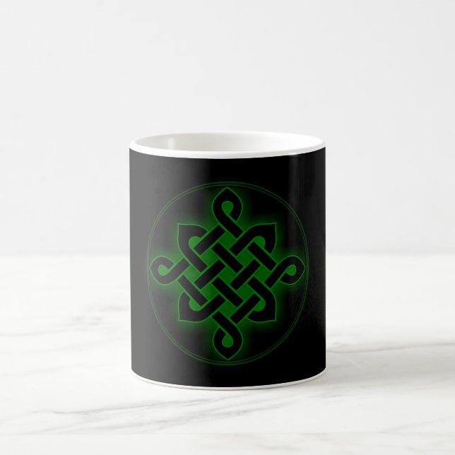 Caneca De Café símbolo de vibração místico do nó verde celeste p  (Centro)