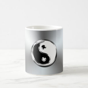 Caneca De Café Símbolo de Yin-Yang Gradic de Aço