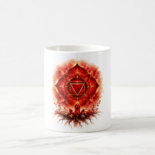 Caneca De Café Símbolo do Chakra Raiz Raízes Brilhantes