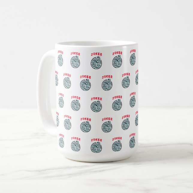 Caneca De Café símbolo do jogo MahJong tile Joker (Frente Esquerda)