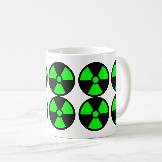 Caneca De Café Símbolo do Tapete Verde no Fundo Negro - (Frente Esquerda)