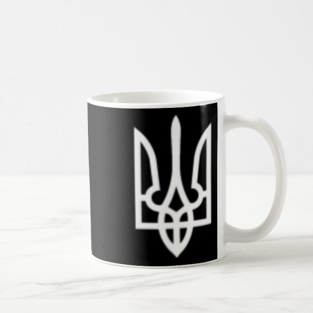 Caneca De Café Símbolo do Tridente da Ucrânia Exército Meio Ucran (Direita)