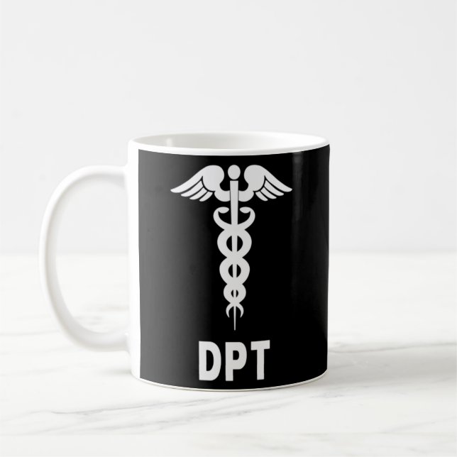 Caneca De Café Símbolo Doutor De Terapia Física Dpt Caduceus (Esquerda)
