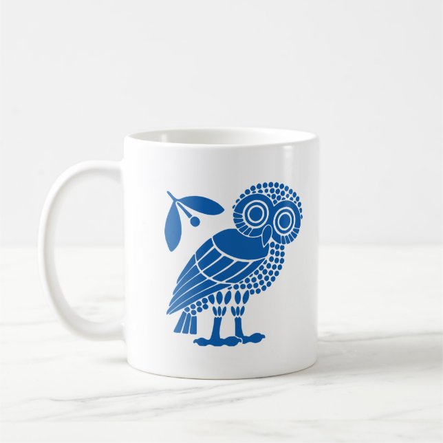 Caneca De Café Símbolo emblem owl bi do município de Atenas (Esquerda)