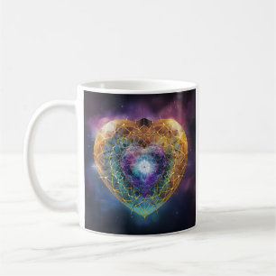 Caneca De Café símbolo espiritual de amor cardíaco cósmico