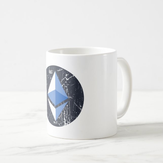 Caneca De Café símbolo etéreo grunge crypto crypto - moeda (Frente Esquerda)