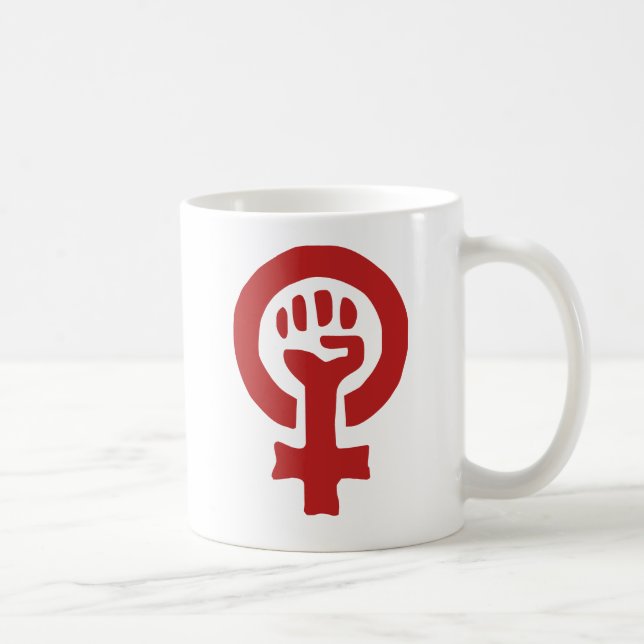Caneca De Café Símbolo Feminismo Vermelho (Direita)