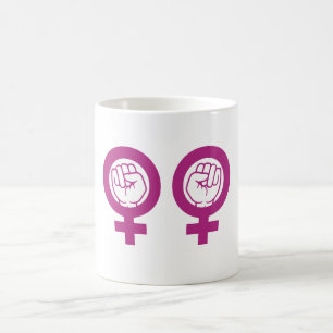 Caneca De Café Símbolo Feminista de Punhos Erguidos Empoderamento