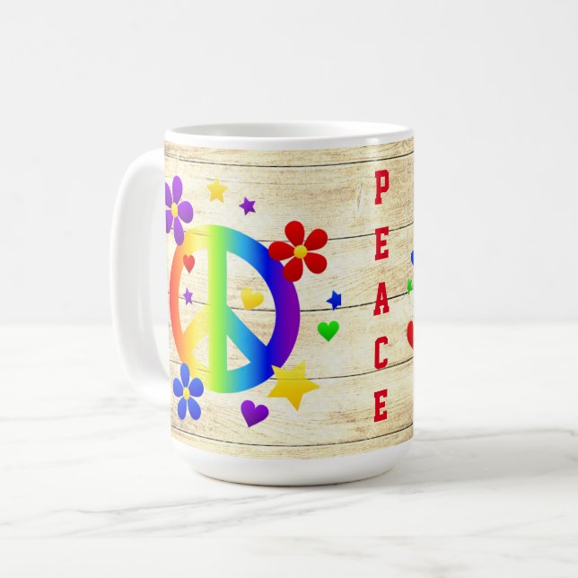 Caneca De Café Símbolo Festivo da Paz (Frente Esquerda)