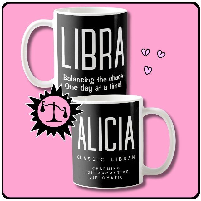 Caneca De Café Símbolo Libra Star Zodiac Gift (Fun Libra zodiac gift. Personalize with your name or that of a fellow Libran!)