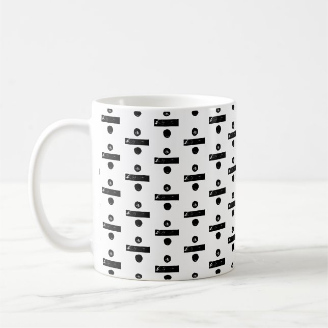 Caneca De Café Símbolo matemático preto e branco "Dividir" - Lino (Esquerda)