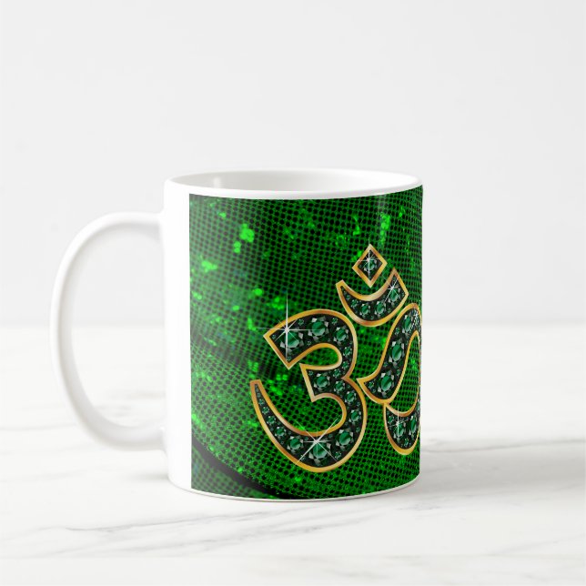 Caneca De Café Símbolo Om com Taça de Pedras "Emerald" (Esquerda)