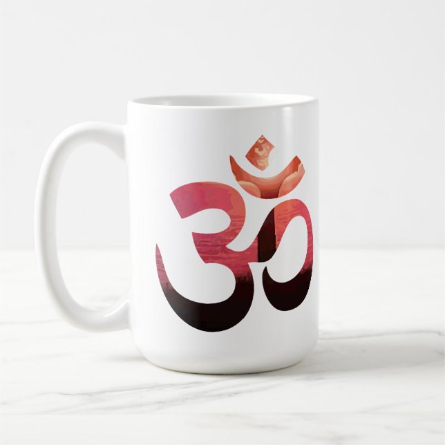 Caneca De Café Símbolo Om Mantra Meditação Yoga Inspiração (Esquerda)