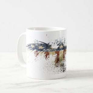 Caneca De Café Símbolo patriótico da águia americana da bandei