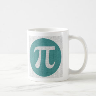 Caneca De Café Símbolo Pi do geek matemático, círculo azul e dígi