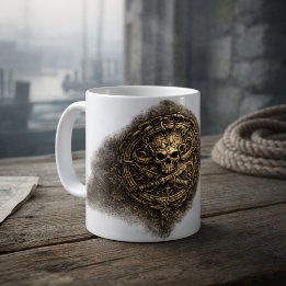 Caneca De Café Símbolo Pirata da Moeda Amaldiçoada