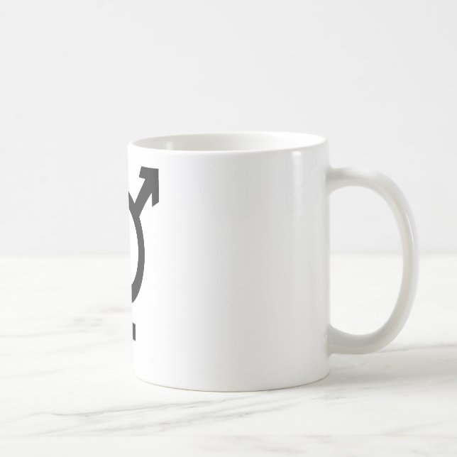 Caneca De Café Símbolo preto do Transgender (Direita)