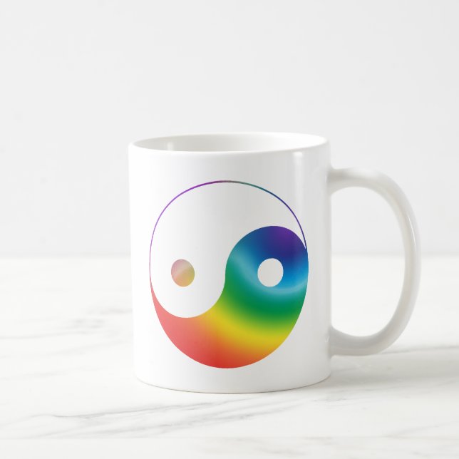 Caneca De Café Símbolo Rainbow Yin Yang (Direita)