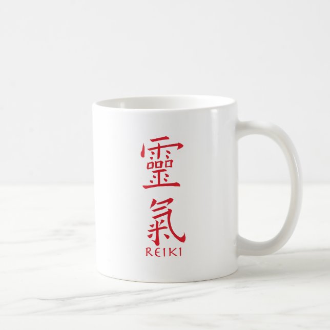 Caneca De Café Símbolo Reiki em Tinta Vermelha (Direita)