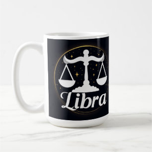 Caneca De Café Símbolo Símbolo Libra Zodiac com Estrelas e Escala