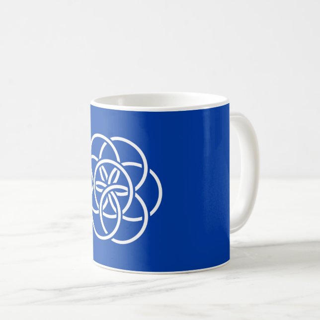 Caneca De Café símbolo terra-azul-planeta bandeira terra-humanida (Frente Esquerda)