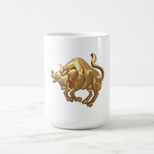Caneca De Café Símbolo Tone Taurus Zodiac Sinal Bull Dourado