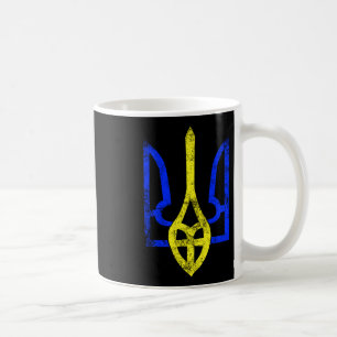 Caneca De Café Símbolo ucraniano Tryzub antigo vintage bandeira d