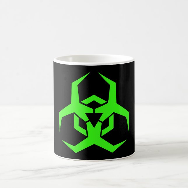Caneca De Café Símbolo verde de néon do Biohazard (Centro)