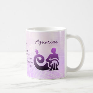 Caneca De Café Símbolo Zodiac Aquário Purple Astrologia Símbolo