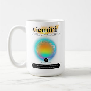 Caneca De Café Símbolo Zodiac Moderno Gemini Cita Elemento Ar