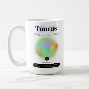 Caneca De Café Símbolo Zodiac Moderno Taurus Cita Elemento da Ter