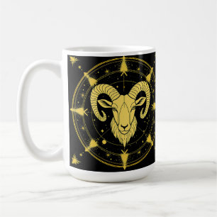 Caneca De Café Símbolo Zodiac ouro de Aries
