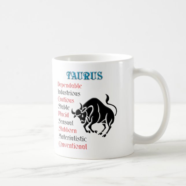 Caneca De Café Símbolo Zodiac Taurus Horoscope (Direita)
