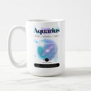 Caneca De Café Símbolo Zodiano Moderno Aquarius Citar Elemento de