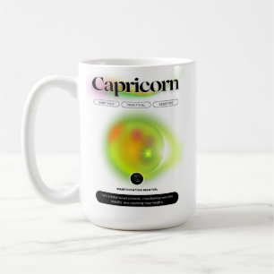 Caneca De Café Símbolo Zodiano Moderno Capricórnio Citação Elemen