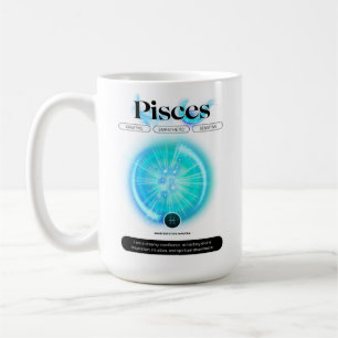 Caneca De Café Símbolo Zodiano Moderno Peixes Citar Elemento Água