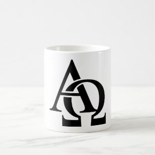 Caneca De Café Símbolos alfa e ômega   Letras alfabéticas gregas