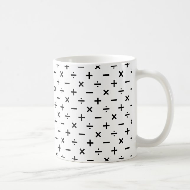 Caneca De Café Símbolos da matemática - preto e branco (Direita)