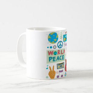 Caneca De Café Símbolos da Paz Mundial Mug