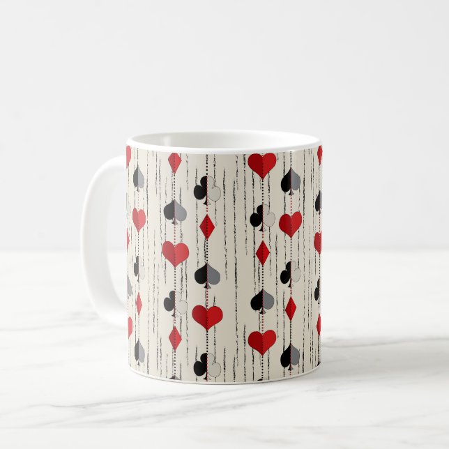 Caneca De Café Símbolos de Cartas de Poker (Frente Esquerda)