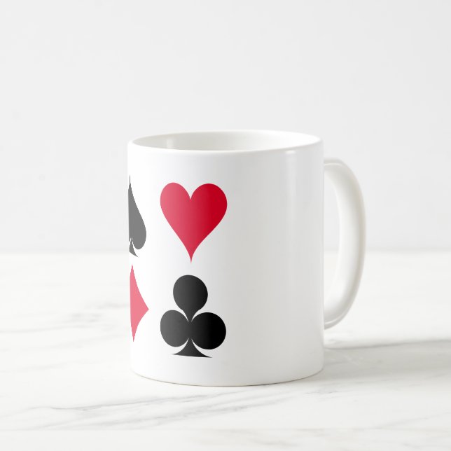Caneca De Café Símbolos de cartas de reprodução (Frente Esquerda)